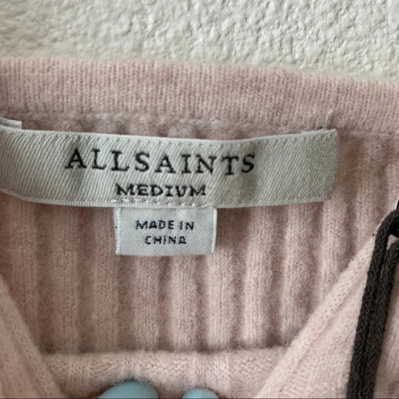 NWT ALL SAINTS eNya Women's Crop Top Beige Med - Picture 3 of 8